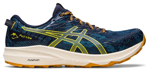 Asics Fuji Lite 3 Blue Yellow Trail Running Shoes