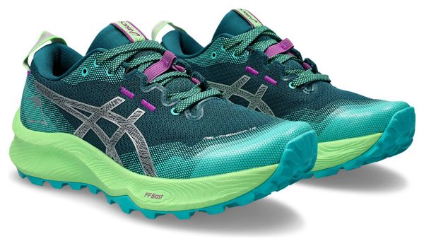 Chaussures de Trail Running Femme Asics Gel Trabuco 12 Vert Argent