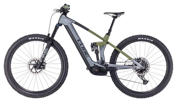 Cube Stereo Hybrid 140 HPC TM 750 Electric Full Suspension MTB Sram GX Eagle 12S 750 Wh 29'' Flash Grey Olive Green