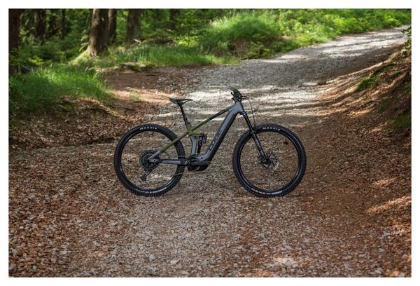 Cube Stereo Hybrid 140 HPC TM 750 Electric Full Suspension MTB Sram GX Eagle 12S 750 Wh 29'' Flash Grey Olive Green