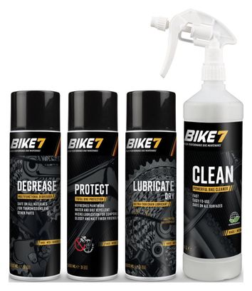 Kit d'entretien Clean 1L + Degrease 500 ml + Protect 500ml + Lubricate Dry 500ml