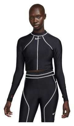 Camiseta de natación de manga larga Nike Fusion Black para mujer