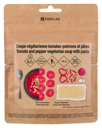 Lyophilisierte Suppe Decathlon Nutrition Tomaten / Paprika / Nudeln - 45g