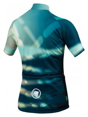 Maillot Manches Courtes Femme Endura Virtual Texture Bleu glacier