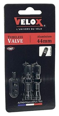 VALVE TUBELESS VELOX ALU NOIR 44MM SCHRADER (X2)