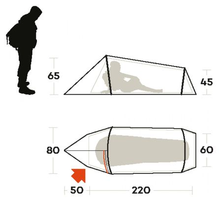 Einplätziges Zelt Ferrino Sling 1 Grau