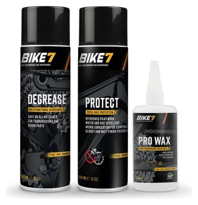 Kit d'entretien vélo Degrease 500 ml + Protect 500ml + Pro Wax 150ml