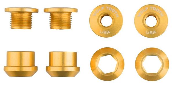 Juego de 4 tornillos de chimenea Wolf Tooth 4 tornillos de plato + tuercas para 1X 6mm Gold