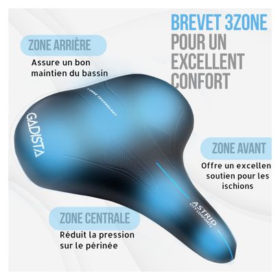 Selle velo ASTRID XXL confortable fait mains en ITALIE avec technologie brevetée 3ZONE