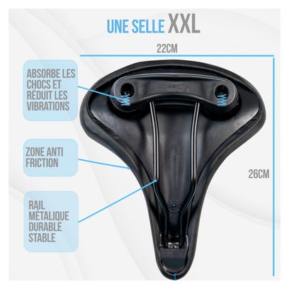 Selle velo ASTRID XXL confortable fait mains en ITALIE avec technologie brevetée 3ZONE