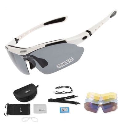 Lunettes de cyclisme polarisées Rockbros 10002 - Blanc