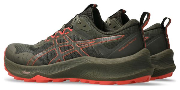 Asics Trabuco Terra 3 Khaki/Rot Herren Trailrunning-Schuh