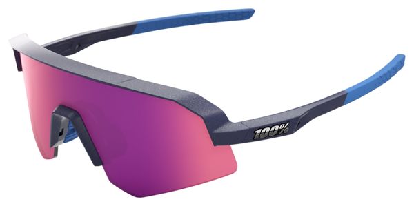 Occhiali 100% Slendale SL Satin Storm Metallic/Lenti Purple Mirror