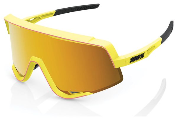 100% Glendale Soft Tact Wahsed Out Amarillo neón / Gafas ahumadas + Lentes de repuesto