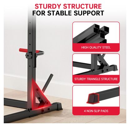 Power rack home fitness muscolazione stazione completa barra per trazioni Nero