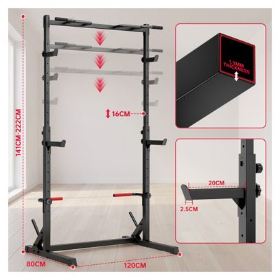 Power rack home fitness muscolazione stazione completa barra per trazioni Nero