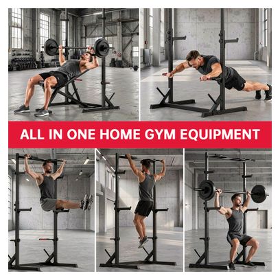 Power rack home fitness muscolazione stazione completa barra per trazioni Nero