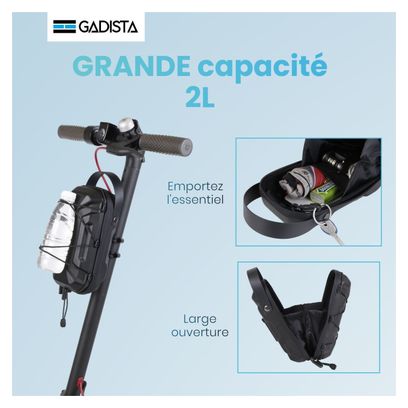 Sacoche cadre et fourche de velo  étanche 2L  Fixation innovante
