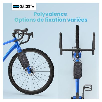 Sacoche cadre et fourche de velo  étanche 2L  Fixation innovante