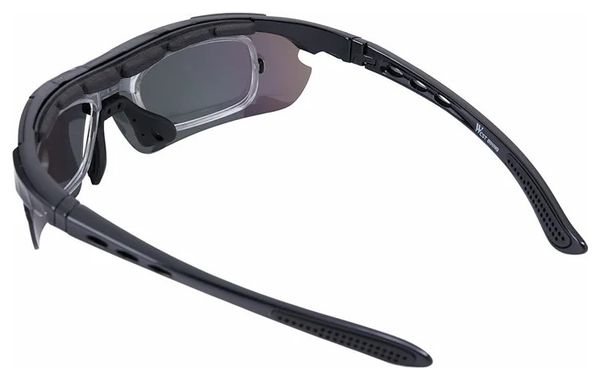 Lunettes  de vélo avec verres miroir multi-couches - noir