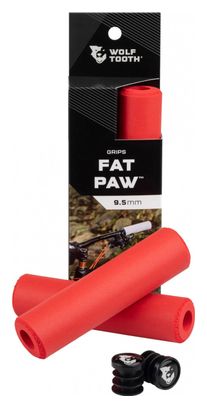 Paire de Grips Wolf Tooth Fat Paw 36 mm Rouge