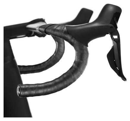 Nastro per manubrio Supacaz Pure Leather nero con tappi