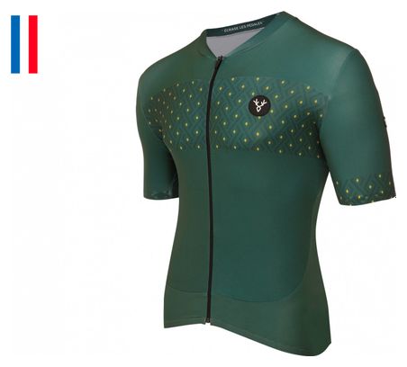 Maillot Manches Courtes LeBram Luz Ardiden Vert Agave Coupe Ajustée