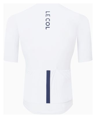 Herren-Kurzarmtrikot „Le Col Pro Lightweight“ in Weiß/Marineblau