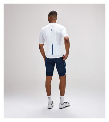 Herren-Kurzarmtrikot „Le Col Pro Lightweight“ in Weiß/Marineblau