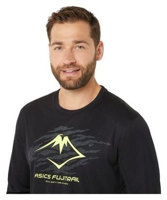 Camiseta de manga larga Asics Fujitrail Logo Negro/Amarillo Hombre