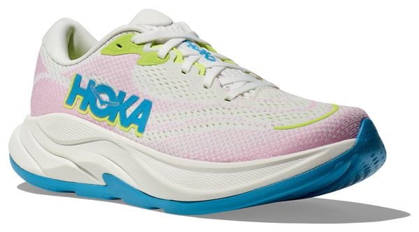 Hoka Rincon 4 Laufschuhe Weiß/Pink/Blau Damen