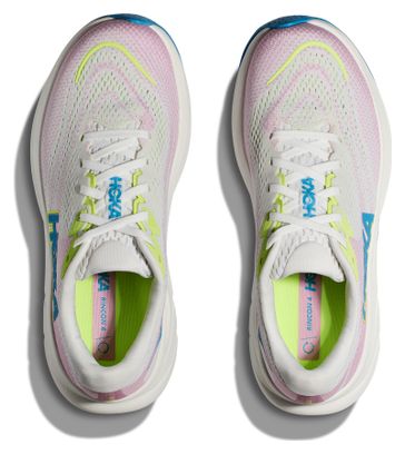 Hoka Rincon 4 Laufschuhe Weiß/Pink/Blau Damen