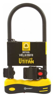 AUVRAY - Antivol Vélo U TITAN Avec Support 320x165mm 12mm - Acier - Fiable et Résistant - Simple à utiliser