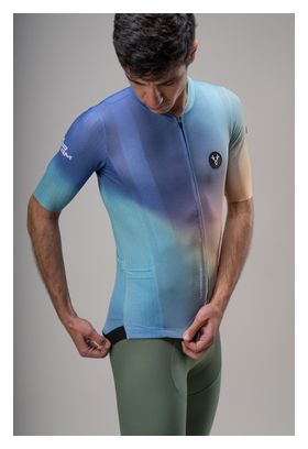 Maglia a maniche corte LeBram Race Aero verde e blu