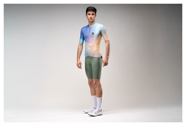 Maglia a maniche corte LeBram Race Aero verde e blu