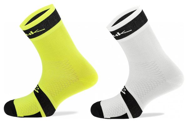 Spiuk XP Summer Socks (2 Pairs Pack) Neon Yellow White
