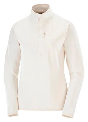 Salomon Essential Lightwarm White Top 1/2 zip da donna