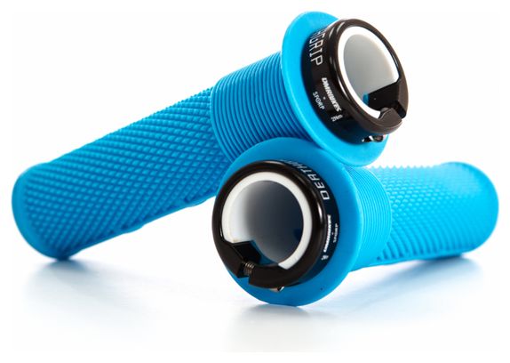 Paire de Grips DMR DeathGrip Thin Avec Flanges Bleu