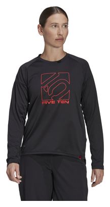 Maillot Manches Longues Adidas Five Ten Femme Noir/Rouge
