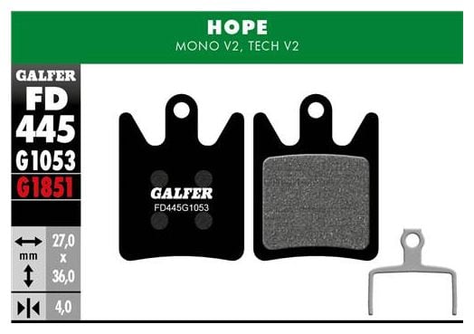 Pair of Hope Mono V2 / Tech V2 Standard Semi-metallic Brake Pads