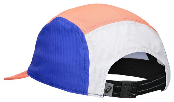 Gorra Asics de 5 paneles en color coral y morado