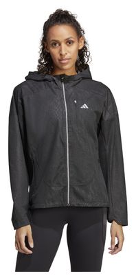 Chaqueta impermeable adidas running Adizero Negra Mujer