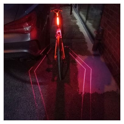 Feu de vélo rouge - rechargeable par USB - lumière rouge et laser LED