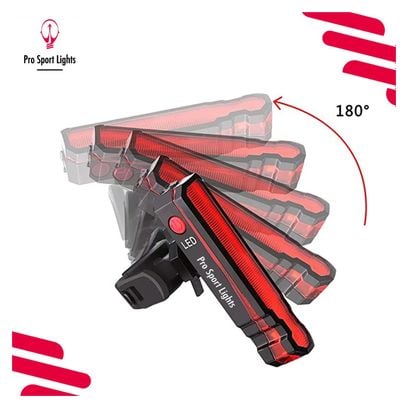 Feu de vélo rouge - rechargeable par USB - lumière rouge et laser LED