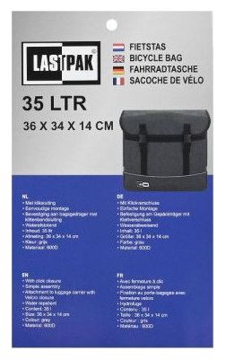 Sacoche à Vélo double pour vélos électriques étanche - 35L gris