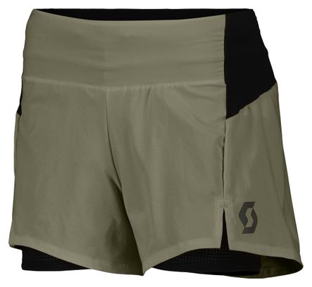 Pantalón Corto 2 en 1 Scott Hybrid Endurance Tech Khaki, Mujer