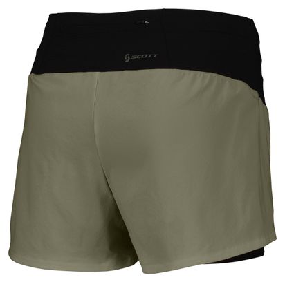 Pantalón Corto 2 en 1 Scott Hybrid Endurance Tech Khaki, Mujer