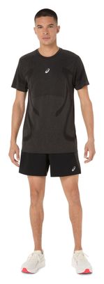 Asics Road Naadloze Trui met Korte Mouwen Zwart Heren
