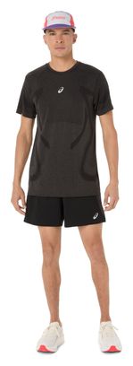 Asics Road Naadloze Trui met Korte Mouwen Zwart Heren