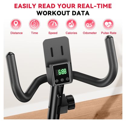 Vélo d’appartement allongé fitness cardio magnétique confort intérieur Noir